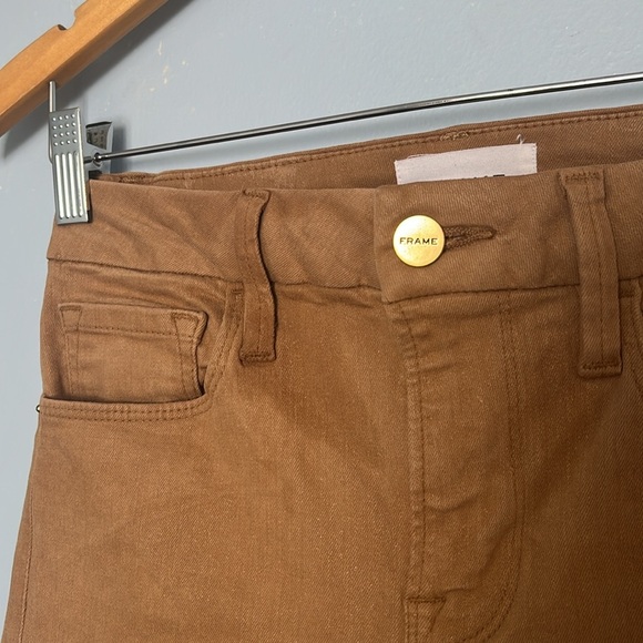 Frame Le Crop Mini Boot Cropped Mid Rise Kick Flare Semi Coated Jean Pants - Picture 5 of 9